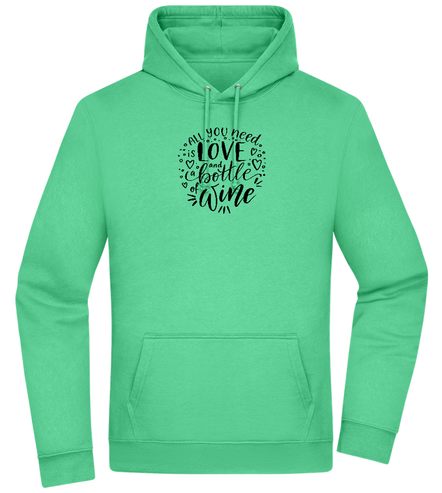 Love And Wine Design - Premium Essential Unisex Hoodie_SPRING GREEN_front