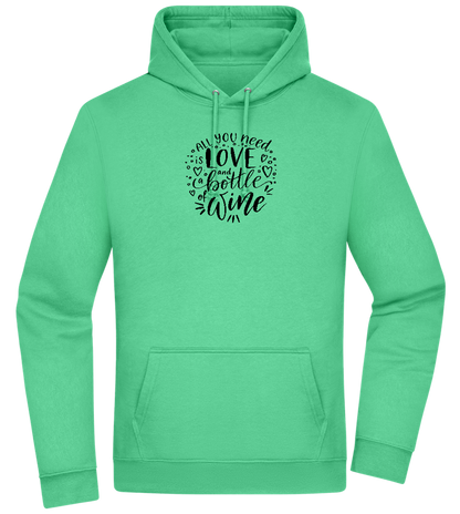 Love And Wine Design - Premium Essential Unisex Hoodie_SPRING GREEN_front