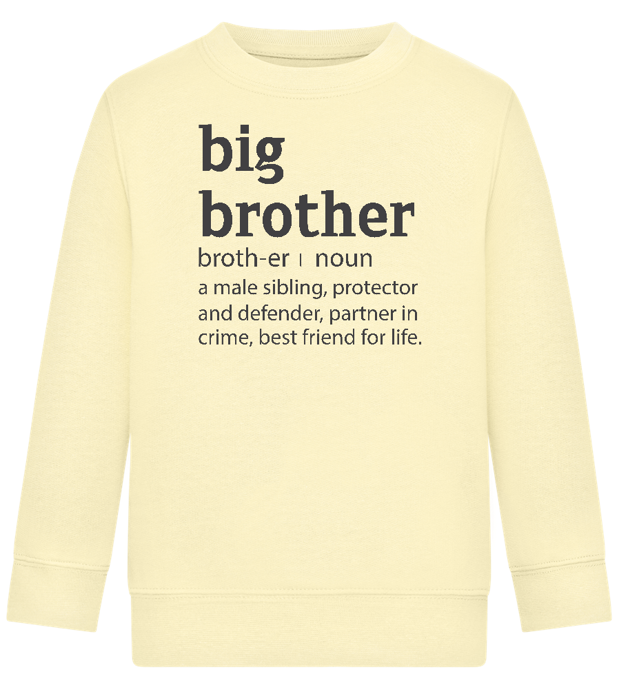 Big Brother Meaning Design - Comfort Kids Sweater_AMARELO CLARO_front