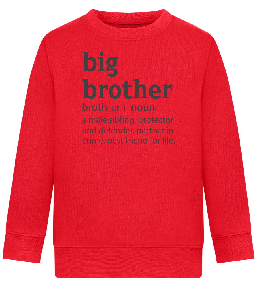 Big Brother Meaning Design - Comfort Kids Sweater_BRIGHT RED_front