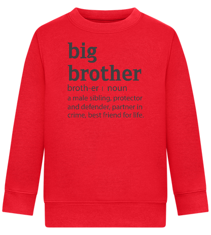 Big Brother Meaning Design - Comfort Kids Sweater_BRIGHT RED_front