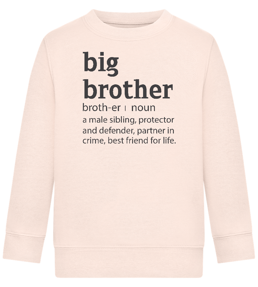 Big Brother Meaning Design - Comfort Kids Sweater_LIGHT PEACH ROSE_front