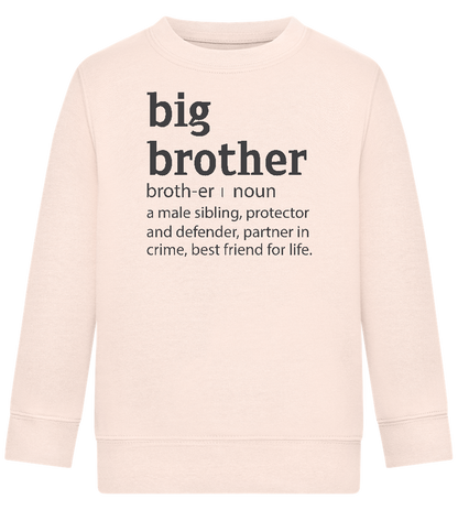 Big Brother Meaning Design - Comfort Kids Sweater_LIGHT PEACH ROSE_front