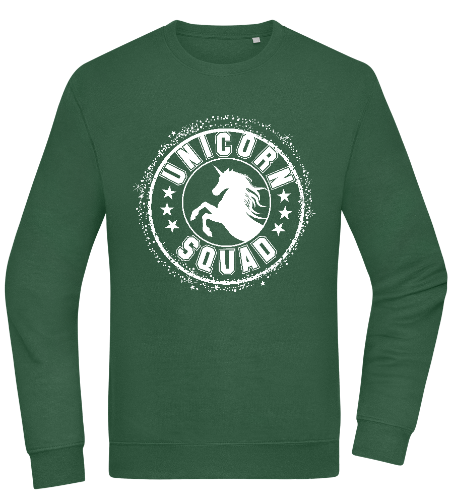 Unicorn Squad Logo Design - Comfort Essential Unisex Sweater_GREEN BOTTLE_front