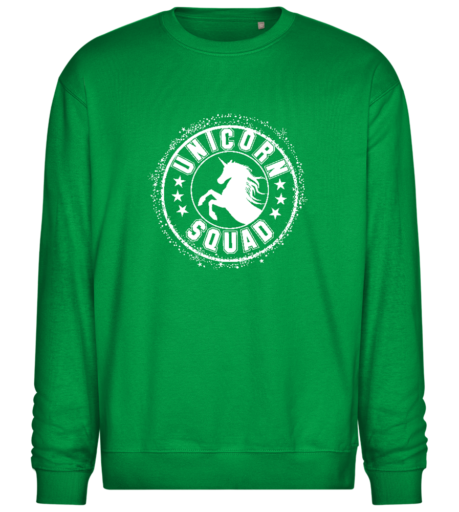 Unicorn Squad Logo Design - Comfort Essential Unisex Sweater_MEADOW GREEN_front