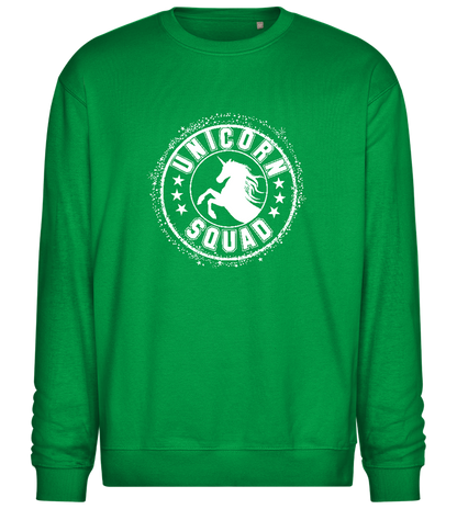 Unicorn Squad Logo Design - Comfort Essential Unisex Sweater_MEADOW GREEN_front