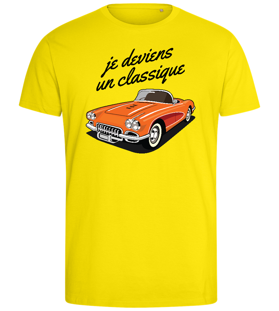 Classic Car Design - Comfort men's fitted t-shirt_YELLOW_front