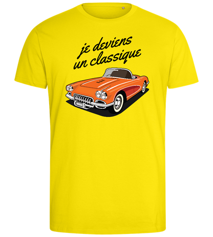 Classic Car Design - Comfort men's fitted t-shirt_YELLOW_front