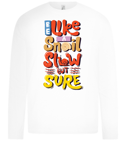 Slow but Sure Design - Premium kids long sleeve t-shirt_WHITE_front