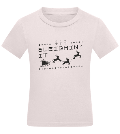 Sleighin' It Design - Comfort kids fitted t-shirt_LIGHT PINK_front