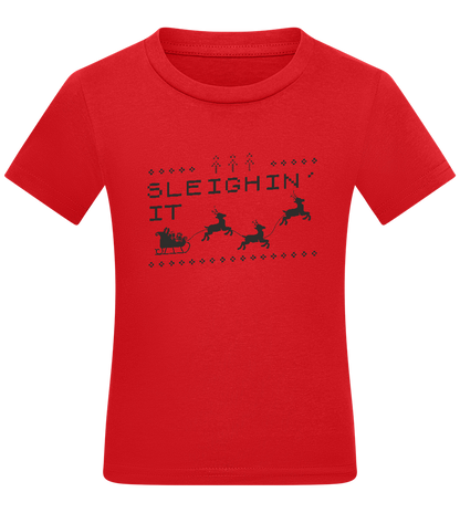 Sleighin' It Design - Comfort kids fitted t-shirt_RED_front