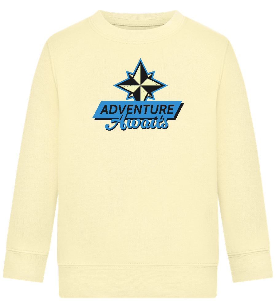 Adventure Awaits Design - Comfort Kids Sweater_AMARELO CLARO_front