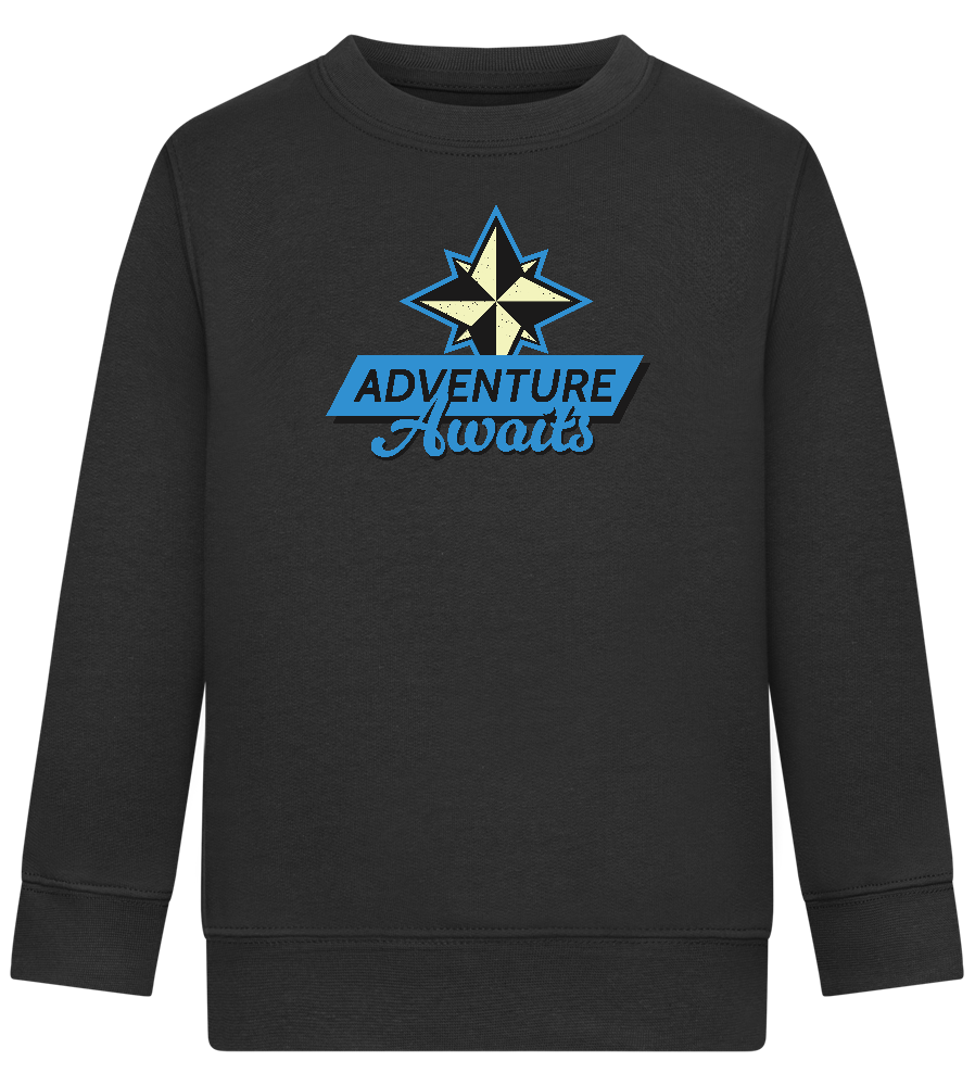 Adventure Awaits Design - Comfort Kids Sweater_BLACK_front