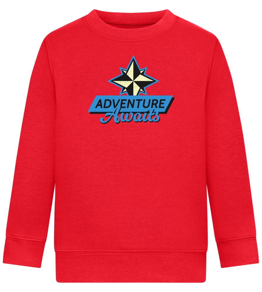 Adventure Awaits Design - Comfort Kids Sweater_BRIGHT RED_front