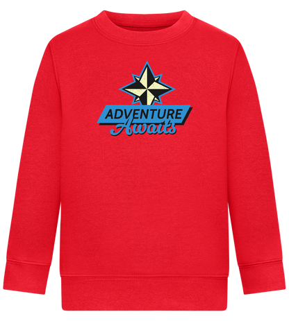 Adventure Awaits Design - Comfort Kids Sweater_BRIGHT RED_front