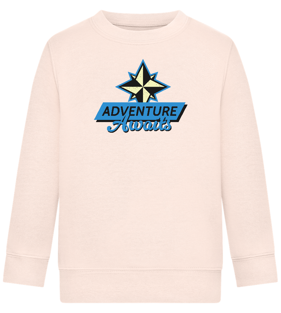 Adventure Awaits Design - Comfort Kids Sweater_LIGHT PEACH ROSE_front