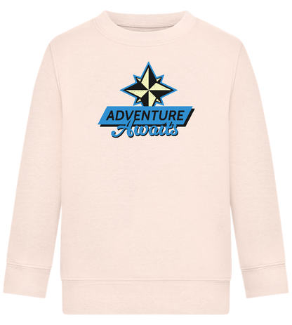 Adventure Awaits Design - Comfort Kids Sweater_LIGHT PEACH ROSE_front