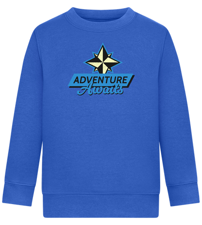 Adventure Awaits Design - Comfort Kids Sweater_ROYAL_front