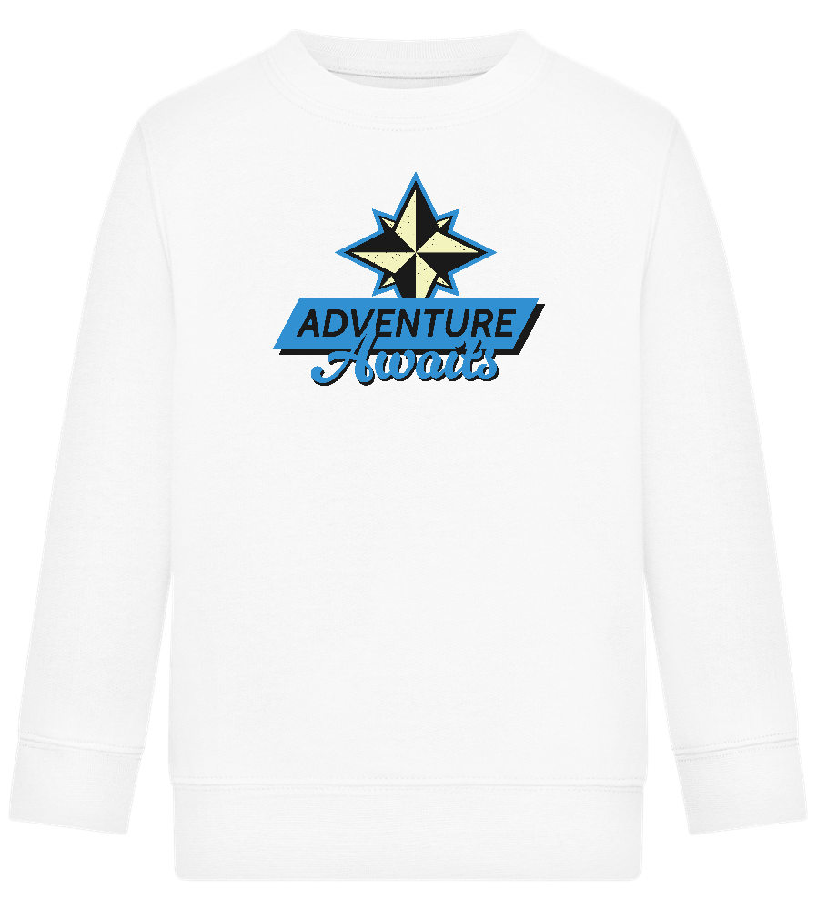 Adventure Awaits Design - Comfort Kids Sweater_WHITE_front