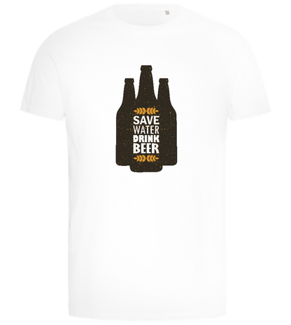 Save Water Drink Beer Bottles Design - Comfort men's t-shirt_WHITE_front