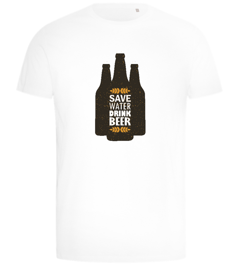 Save Water Drink Beer Bottles Design - Comfort men's t-shirt_WHITE_front