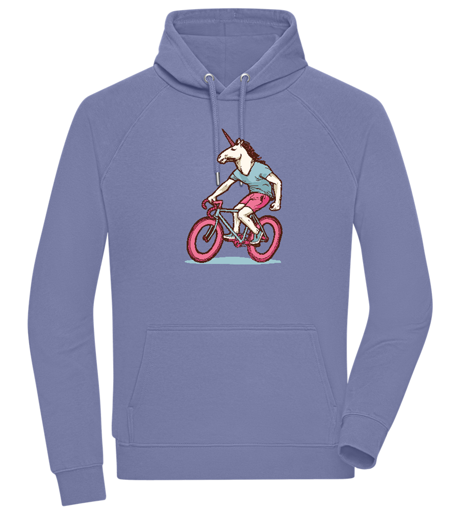 Unicorn On Bicycle Design - Comfort unisex hoodie_BLUE_front