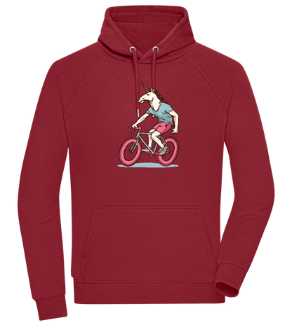 Unicorn On Bicycle Design - Comfort unisex hoodie_BORDEAUX_front