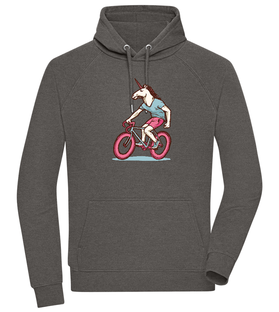 Unicorn On Bicycle Design - Comfort unisex hoodie_CHARCOAL CHIN_front