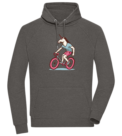 Unicorn On Bicycle Design - Comfort unisex hoodie_CHARCOAL CHIN_front