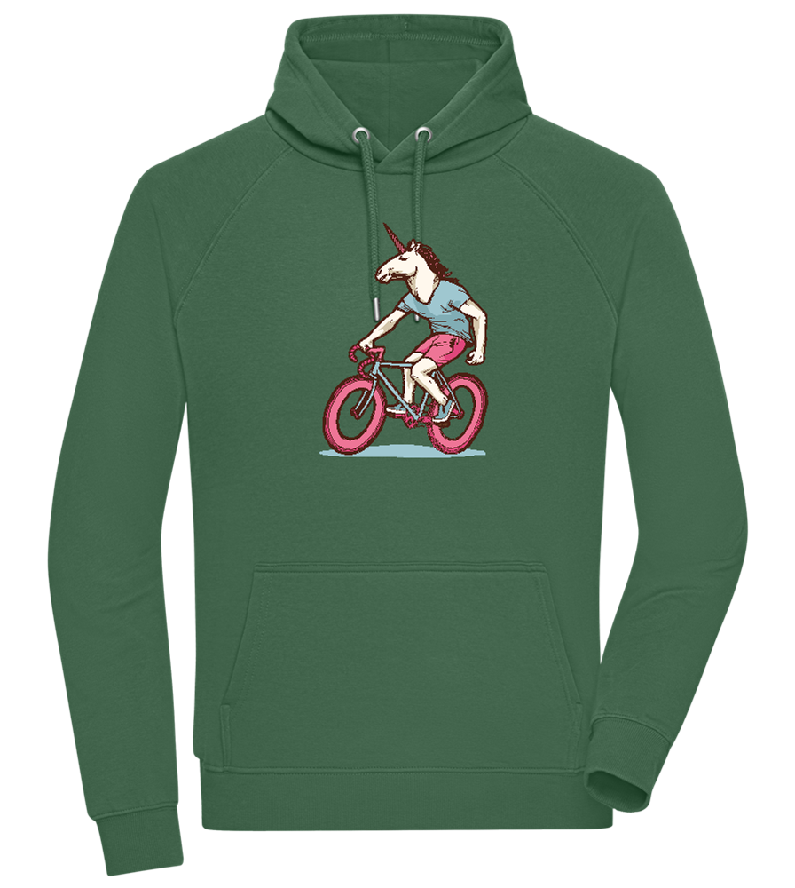 Unicorn On Bicycle Design - Comfort unisex hoodie_GREEN BOTTLE_front