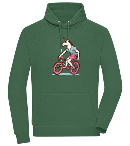 Unicorn On Bicycle Design - Comfort unisex hoodie_GREEN BOTTLE_front