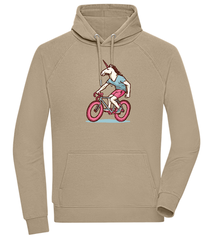 Unicorn On Bicycle Design - Comfort unisex hoodie_KHAKI_front