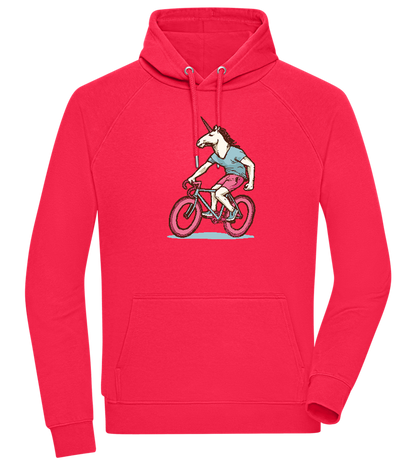 Unicorn On Bicycle Design - Comfort unisex hoodie_RED_front