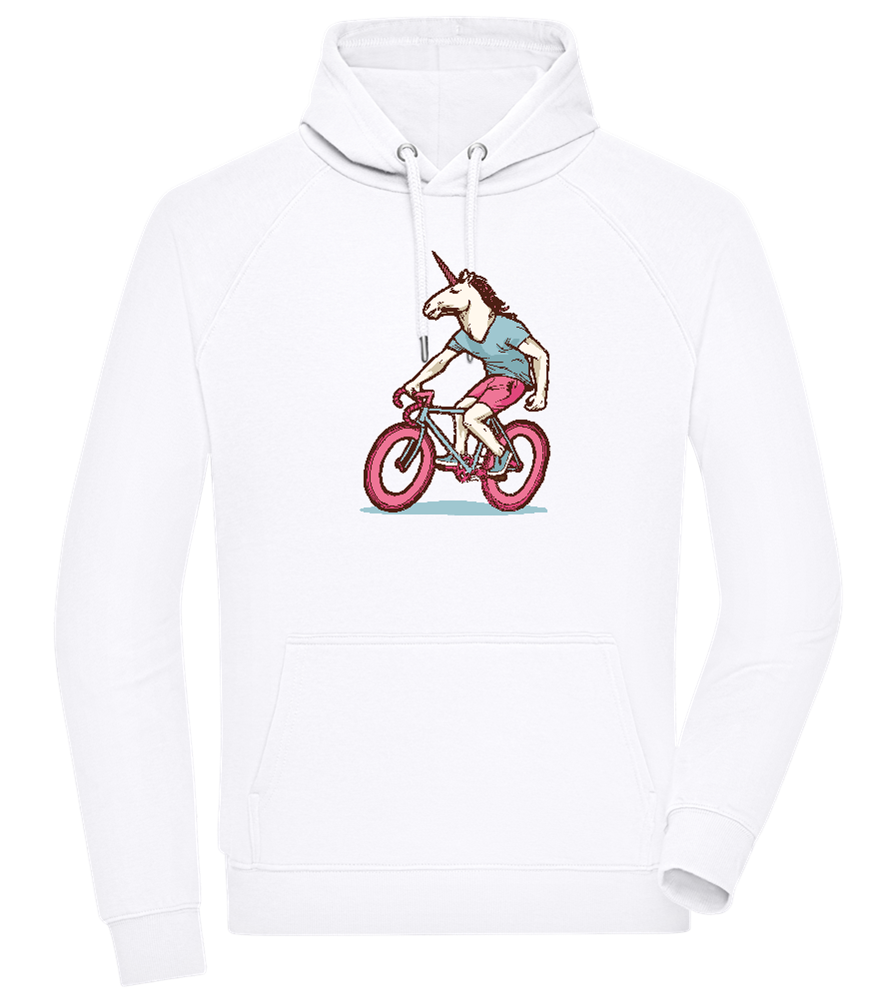 Unicorn On Bicycle Design - Comfort unisex hoodie_WHITE_front