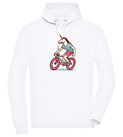 Unicorn On Bicycle Design - Comfort unisex hoodie_WHITE_front