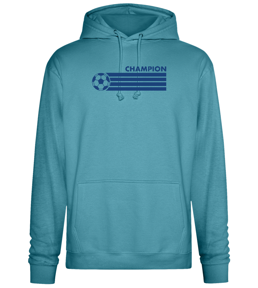 Soccer Champion Design - Premium Essential Unisex Hoodie_POOL BLUE_front