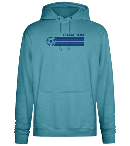 Soccer Champion Design - Premium Essential Unisex Hoodie_POOL BLUE_front