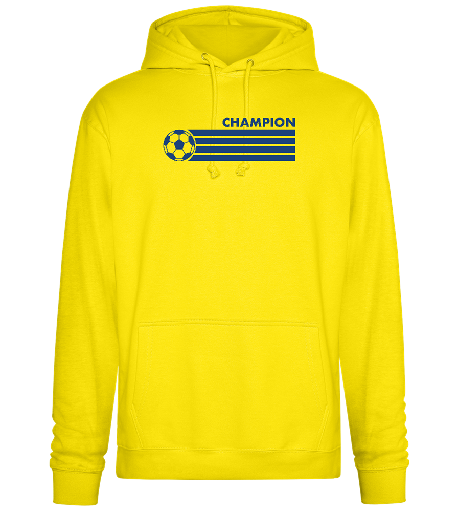 Soccer Champion Design - Premium Essential Unisex Hoodie_YELLOW_front