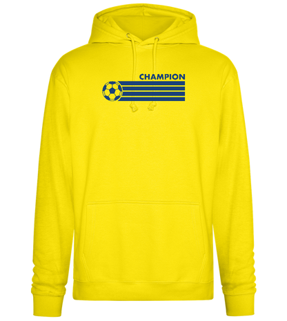 Soccer Champion Design - Premium Essential Unisex Hoodie_YELLOW_front