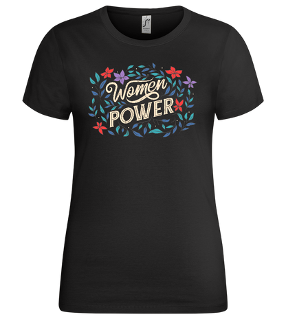 Women Power Design - Premium women's t-shirt_DEEP BLACK_front