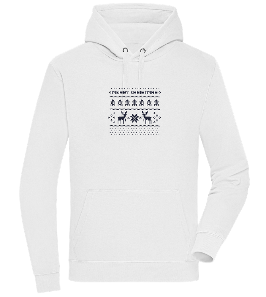 8-Bit Christmas Design - Premium unisex hoodie_WHITE_front