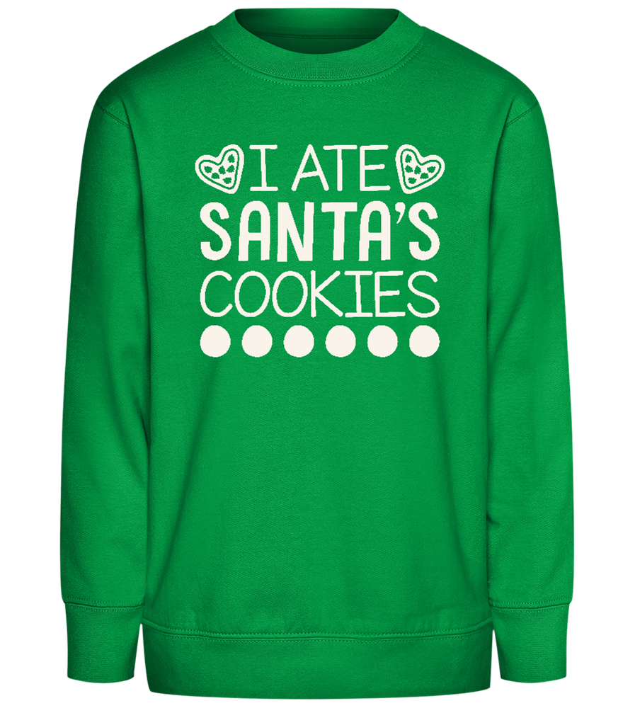 Santa's Cookies Design - Comfort Kids Sweater_MEADOW GREEN_front