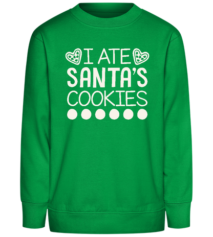 Santa's Cookies Design - Comfort Kids Sweater_MEADOW GREEN_front