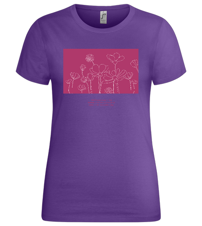 Flower Field Design - Premium women's t-shirt_DARK PURPLE_front