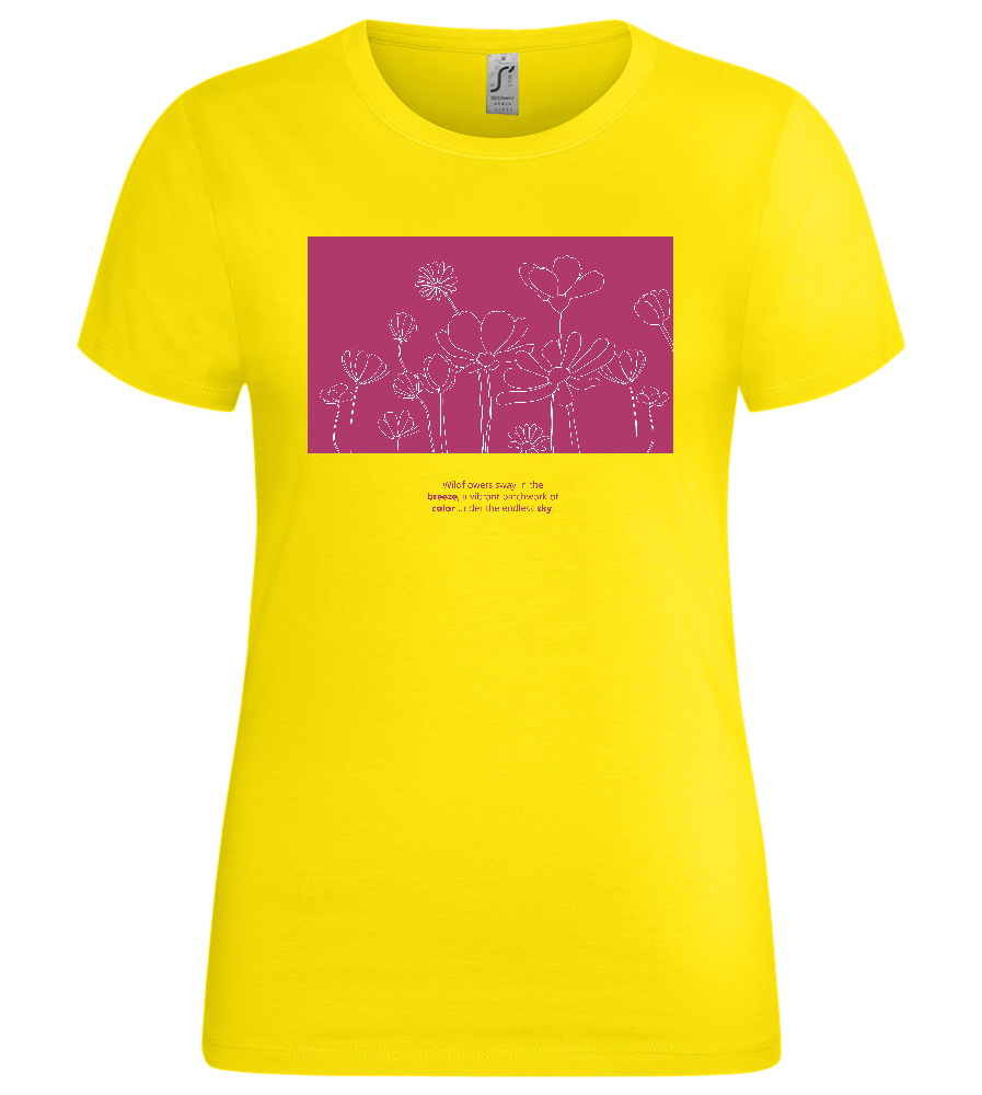 Flower Field Design - Premium women's t-shirt_YELLOW_front