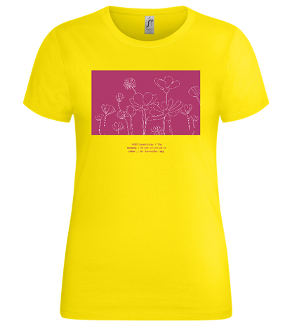 Flower Field Design - Premium women's t-shirt_YELLOW_front