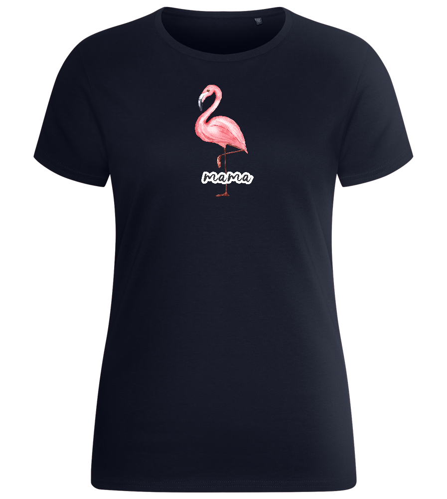 Mama Flamingo Design - Basic women's fitted t-shirt_FRENCH NAVY_front