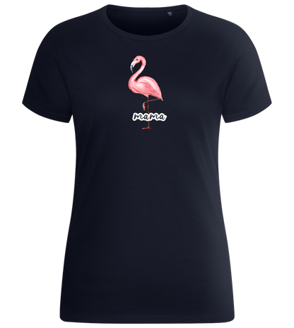 Mama Flamingo Design - Basic women's fitted t-shirt_FRENCH NAVY_front