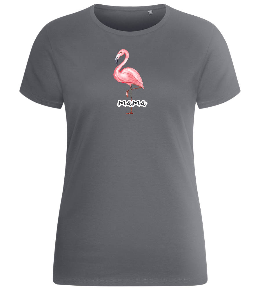 Mama Flamingo Design - Basic women's fitted t-shirt_MOUSE GREY_front