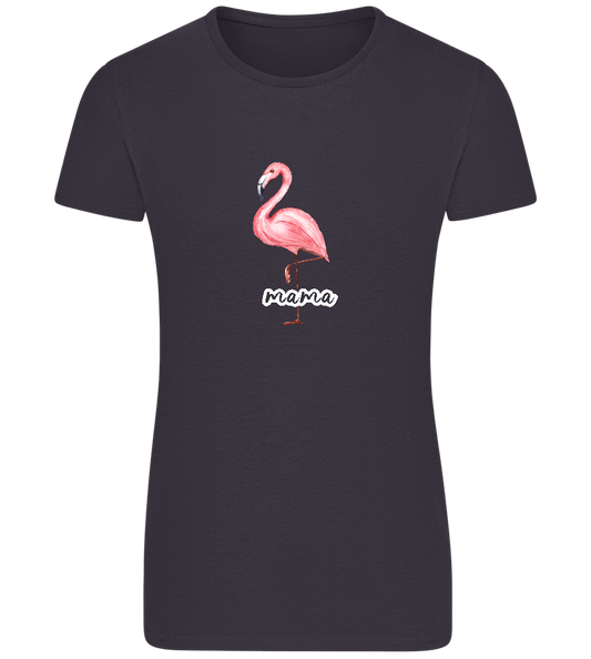 Mama Flamingo Design - Basic women's fitted t-shirt_MOUSE GREY_front
